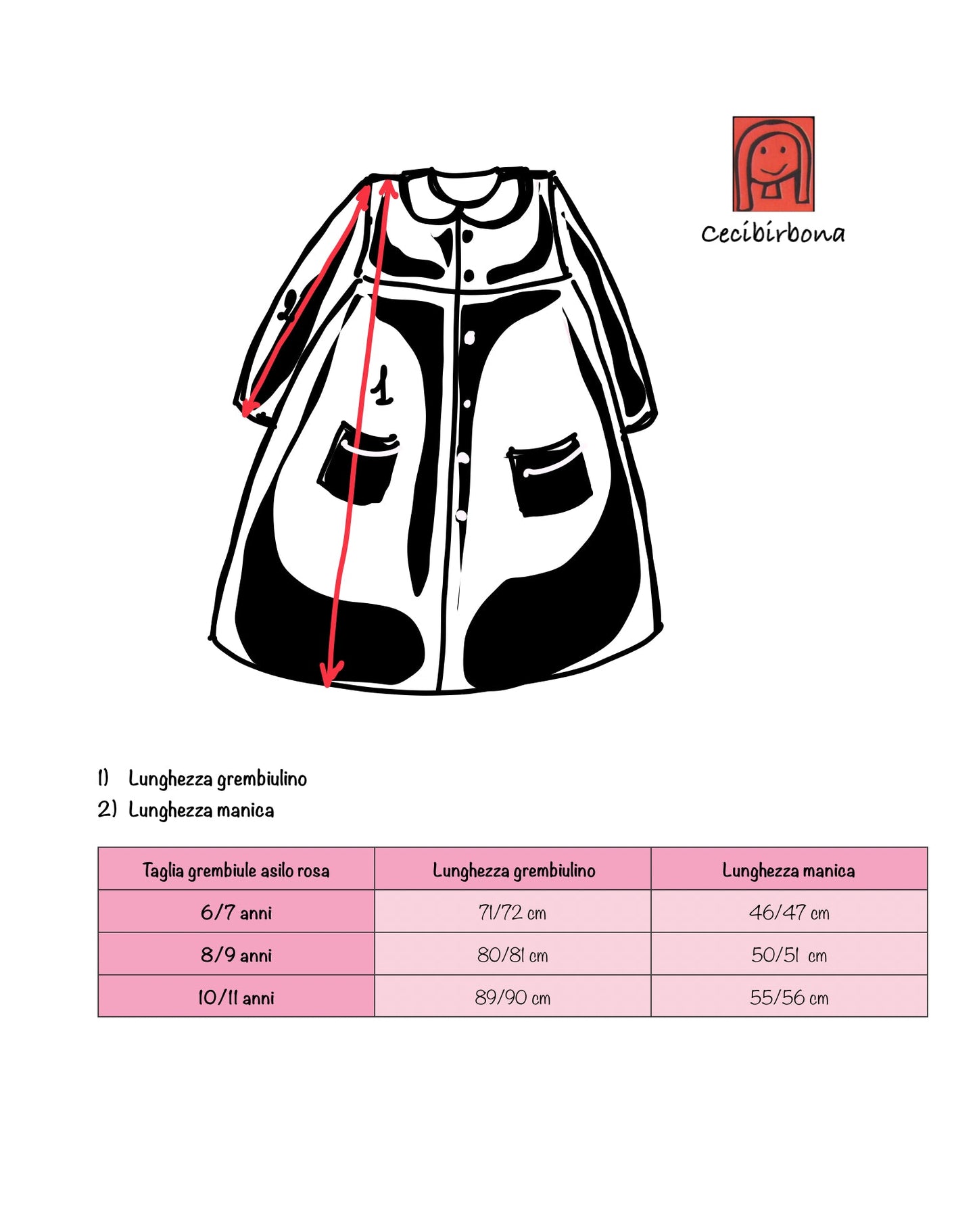 Riservato per Martina Il grembiulino nero con le ciliegie e colletto pierrot per scuola primaria