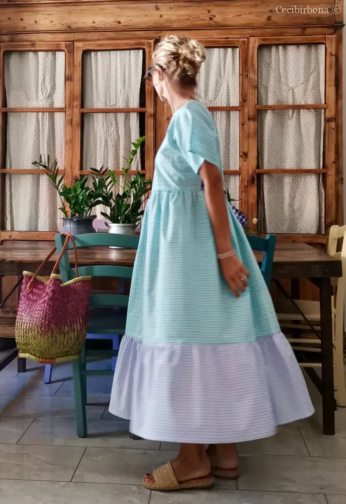 Abito a balze in cotone colorato (Ref. 313) abito donna