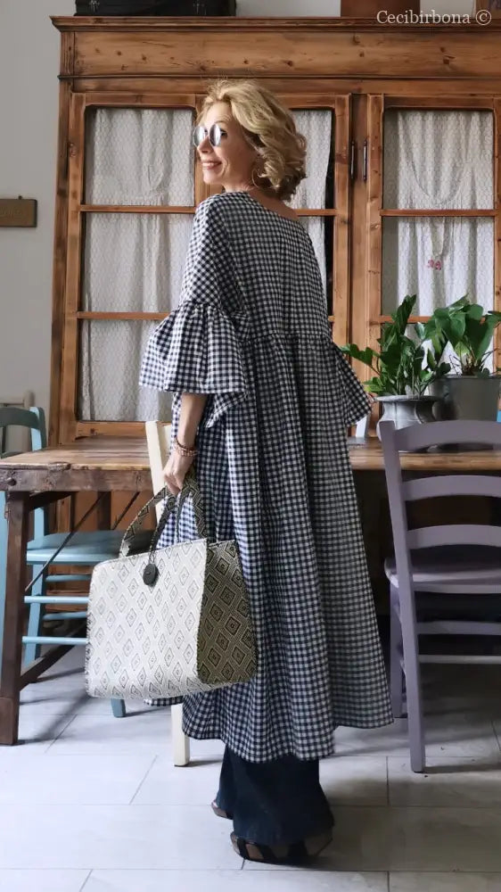 Abito in cotone con maniche a sbuffo (Ref. 173) abito donna