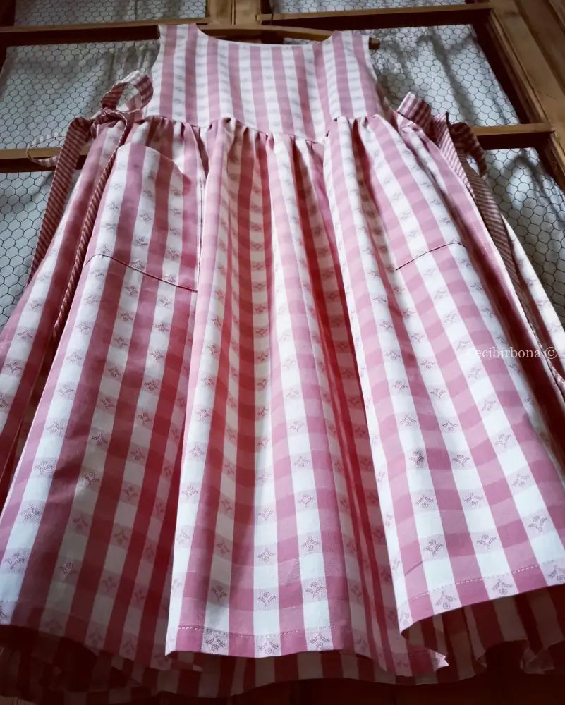 DISPONIBILE IN PREORDINE Grembiule da cucina in cotone a quadri rosa (Rif. 83) grembiule donna tessuti moderni