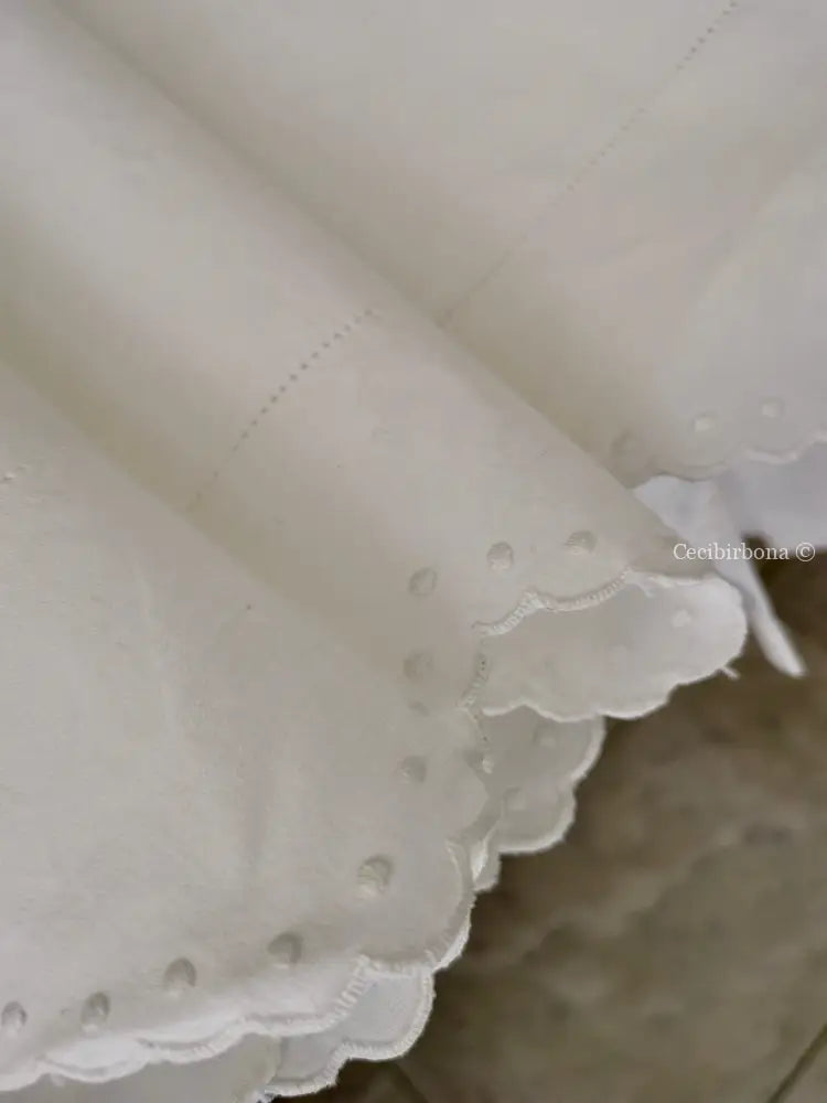 Grembiule in cotone con smerlo e monogramma NM (Ref. 152) grembiule donna tessuti antichi