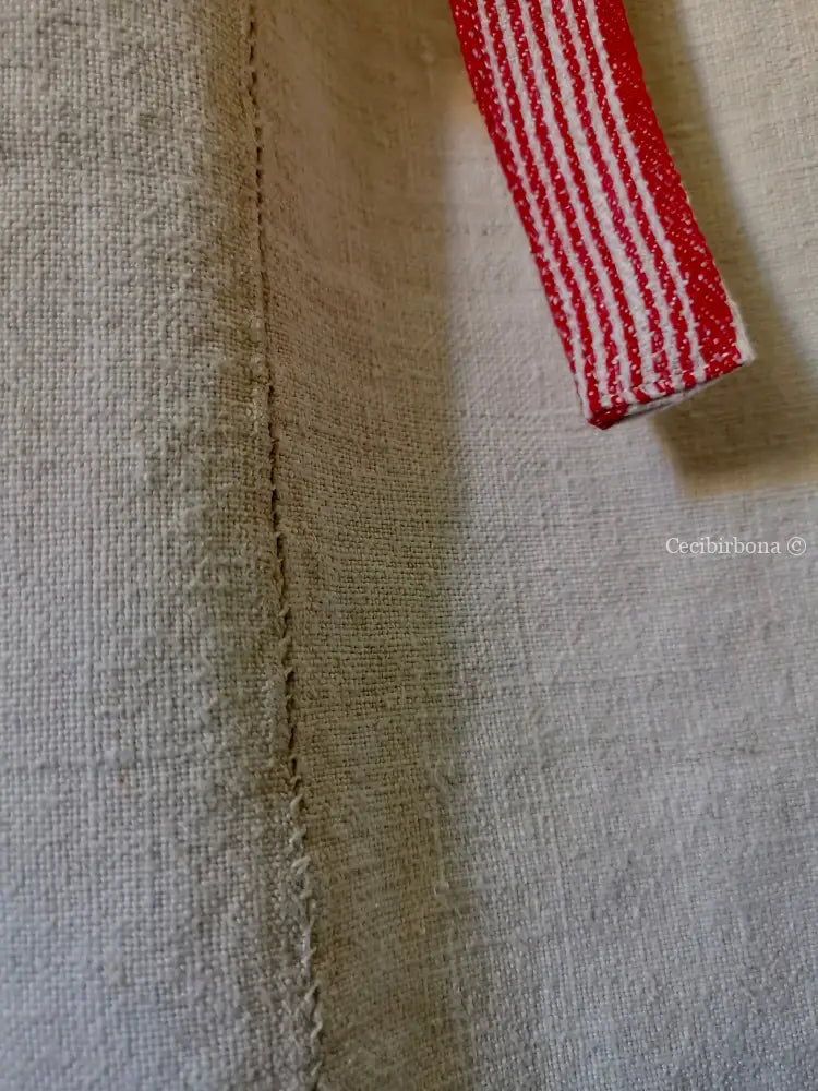 Grembiule in cotone vintage con dettagli in tessuto da materassi grembiule donna antico