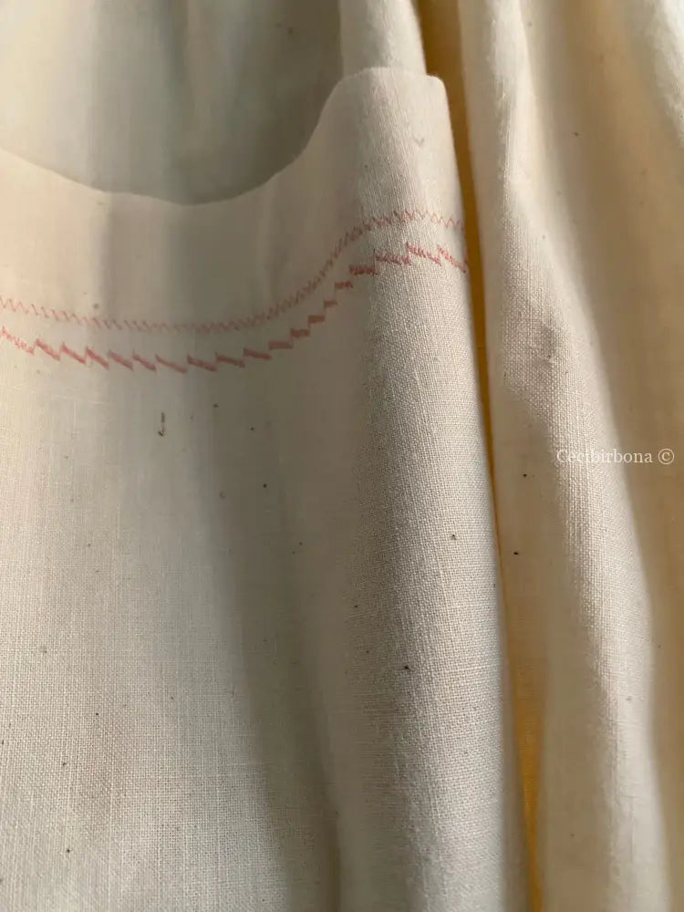 Grembiule in ghinea con monogramma rosa TM (Ref. 27) grembiule donna antico