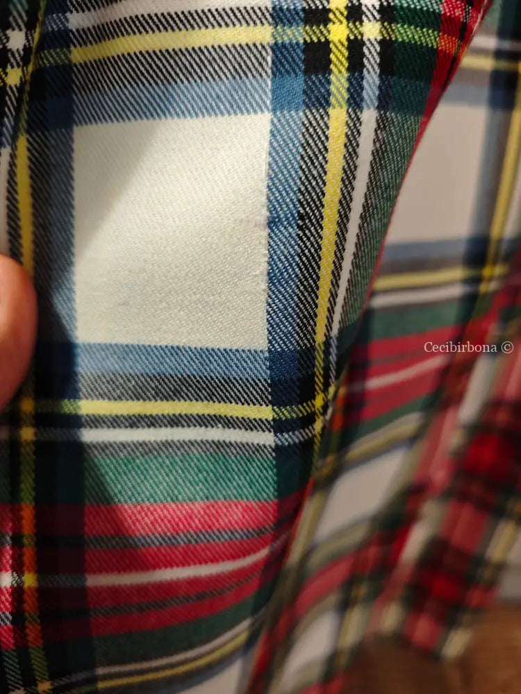 Riservato per Cristina Grembiule per donna in tartan bianco e rosso grembiule donna tessuti moderni