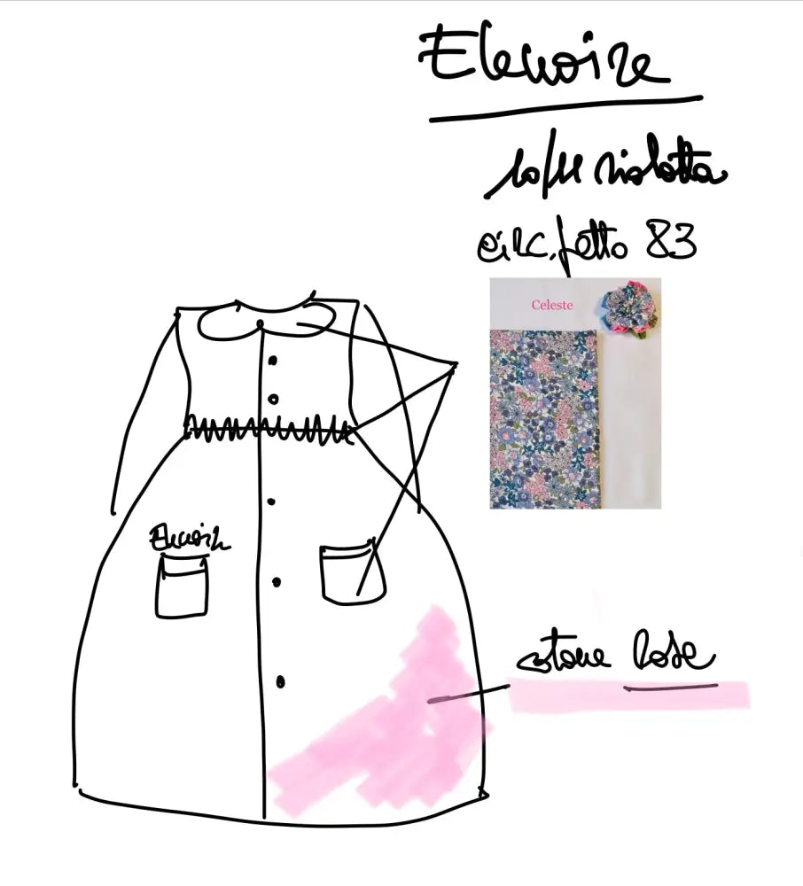 Riservato per Elenoire Il grembiulino rosa con colletto tondo per scuola primaria grembiule scuola bimba