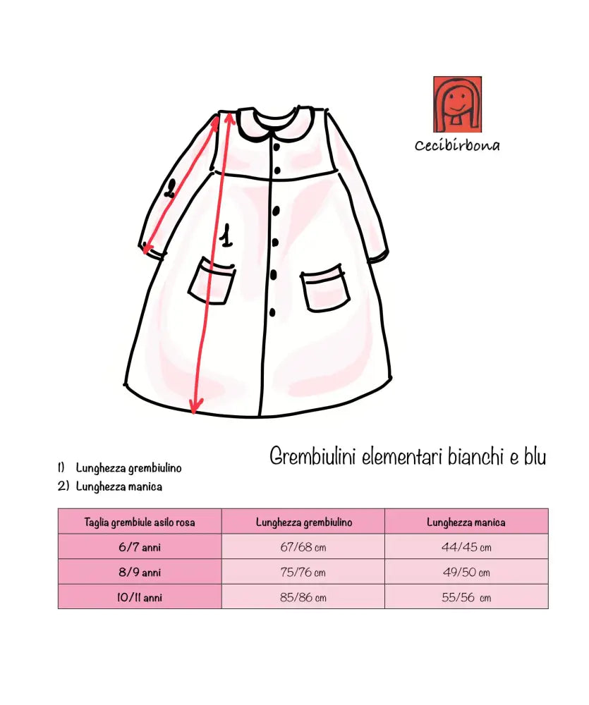 Riservato per Ludovica Grembiulini blu grembiule scuola bimba