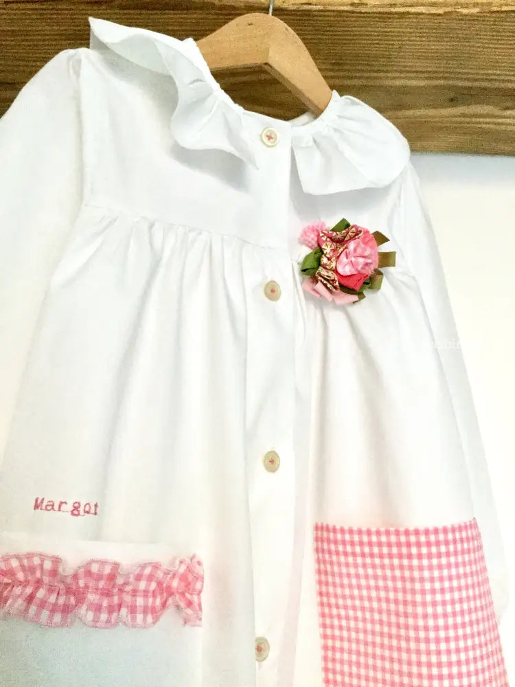 Riservato per Sofia Grembiule bianco per bimba 1/2 anni grembiule scuola bimba