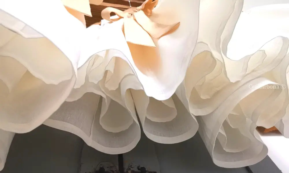 Riservato per Teresa abito in lino bianco con fiocchi abito bambina