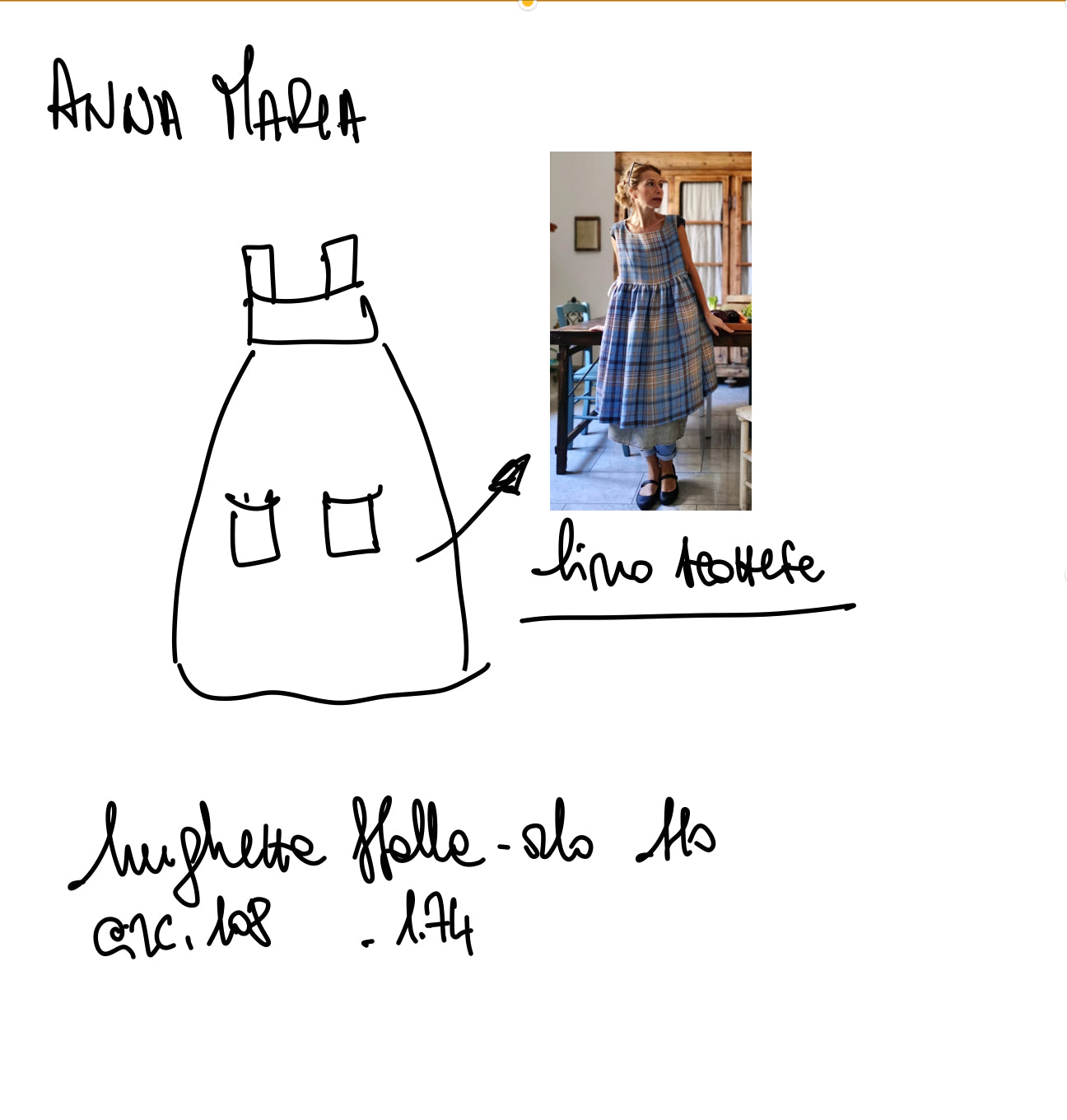 Riservato per Anna Maria Grembiule da cucina in lino tartan azzurro