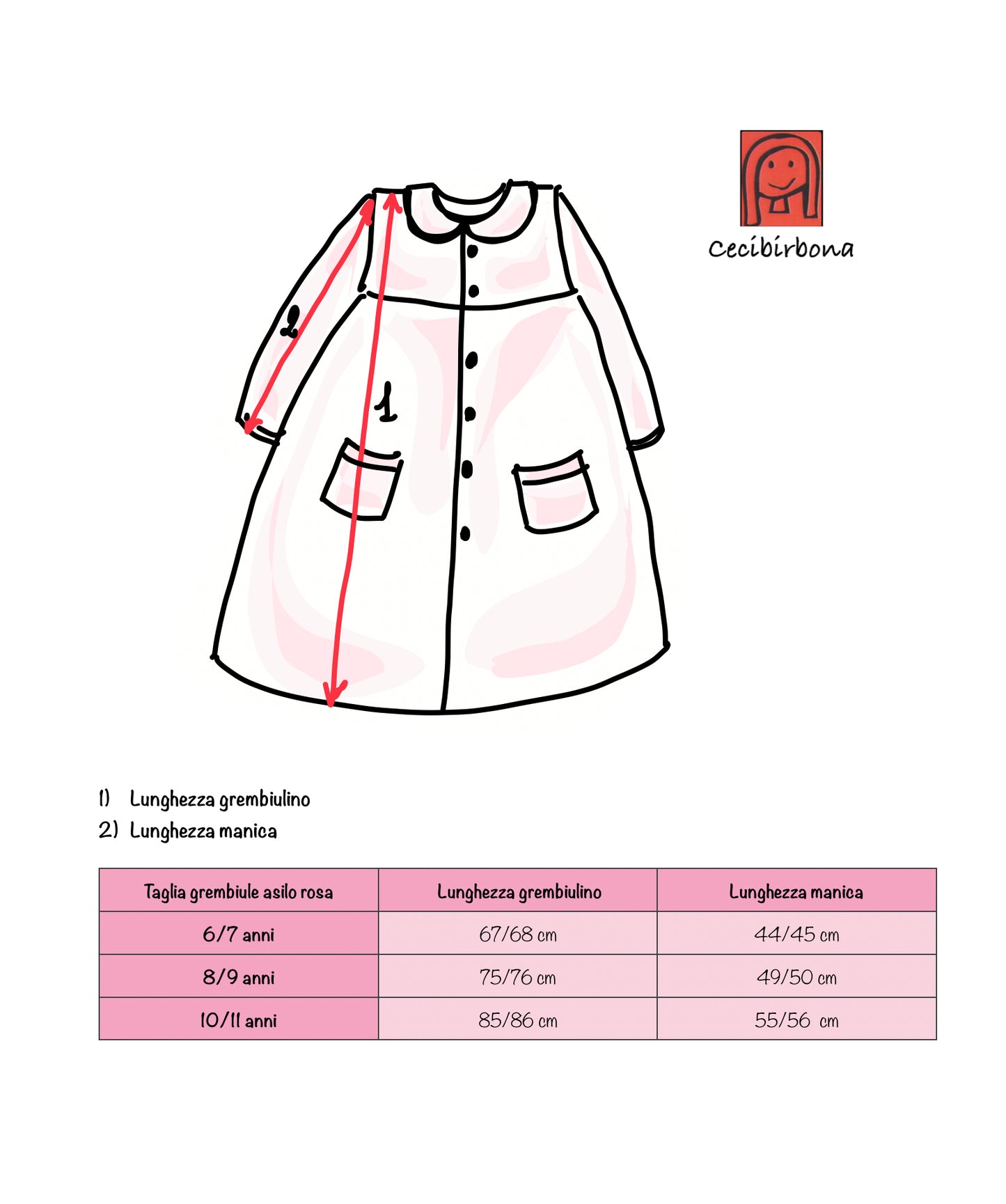 Riservato per Greta e Olga - grembiule in cotone bianco per scuola primaria con colletto tondo