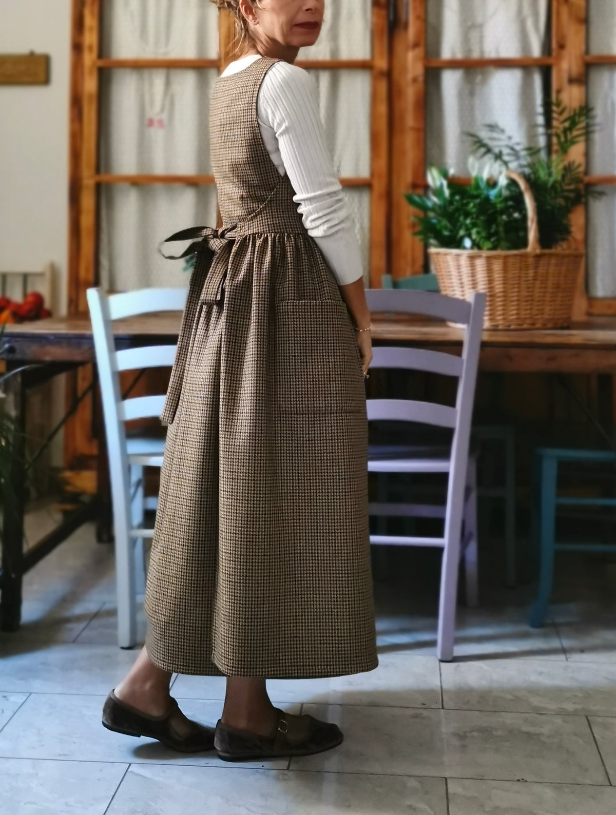 Grembiule in lana tartan in fantasia piccola (Ref. 559)