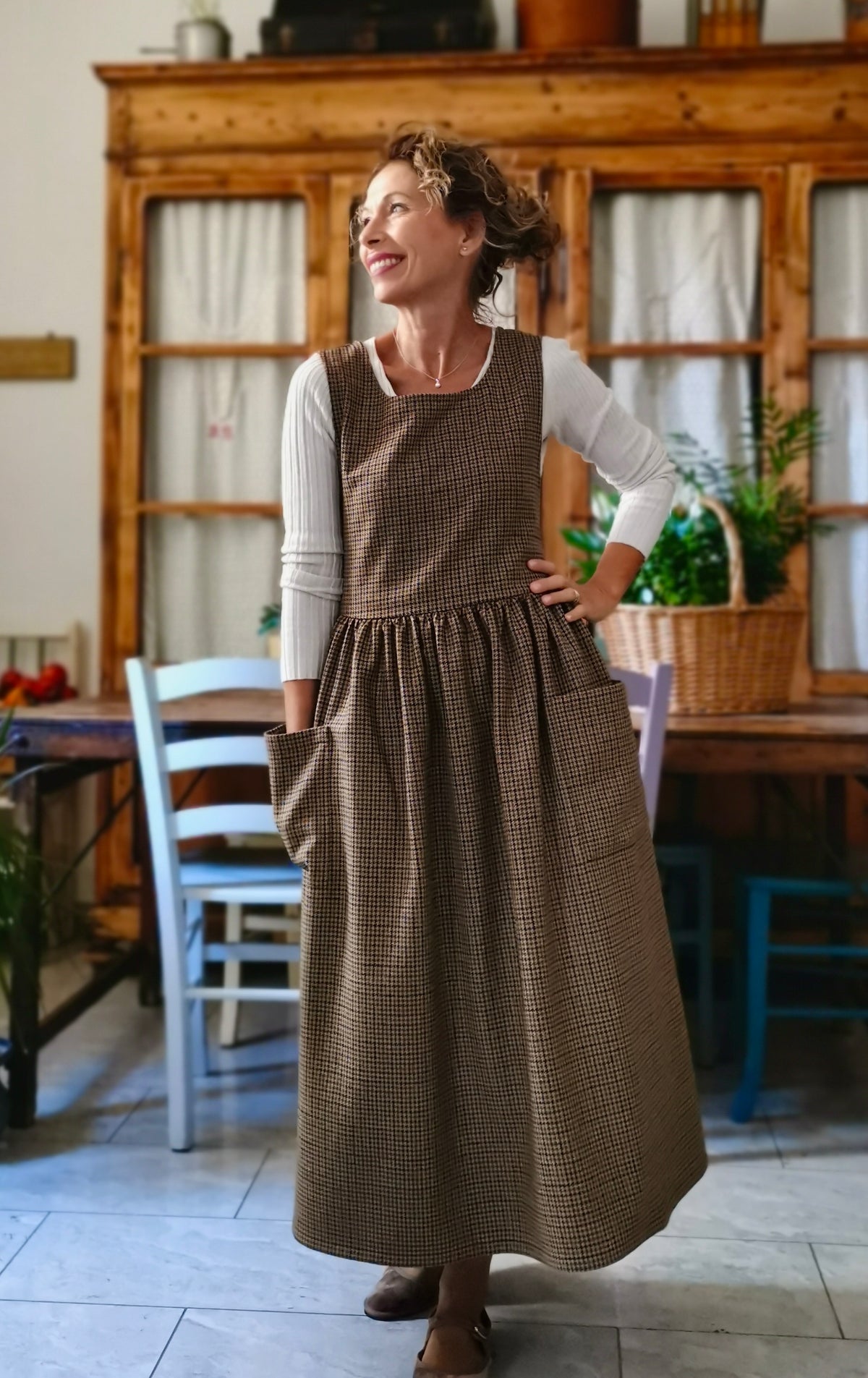 Grembiule in lana tartan in fantasia piccola (Ref. 559)