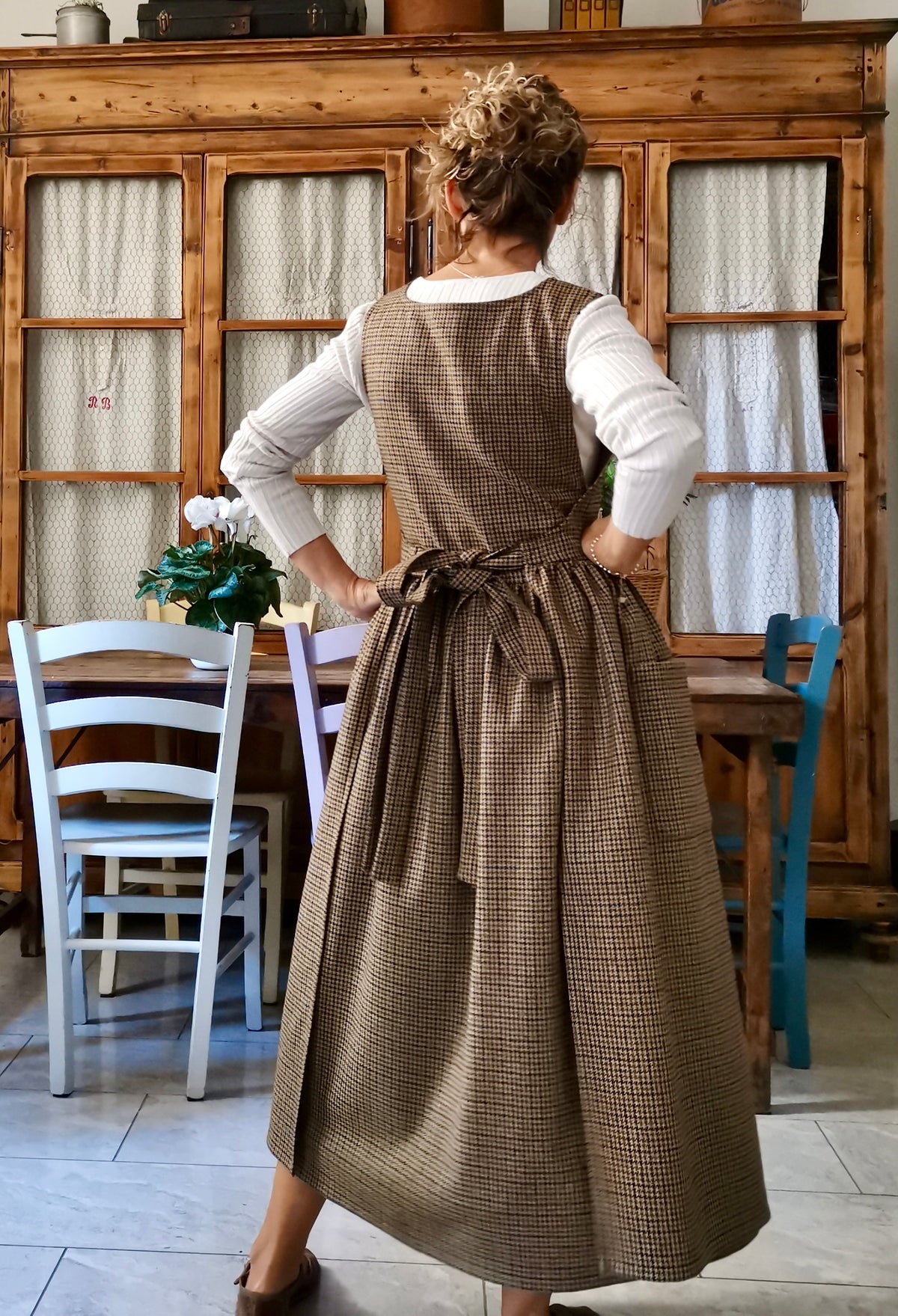 Grembiule in lana tartan in fantasia piccola (Ref. 559)
