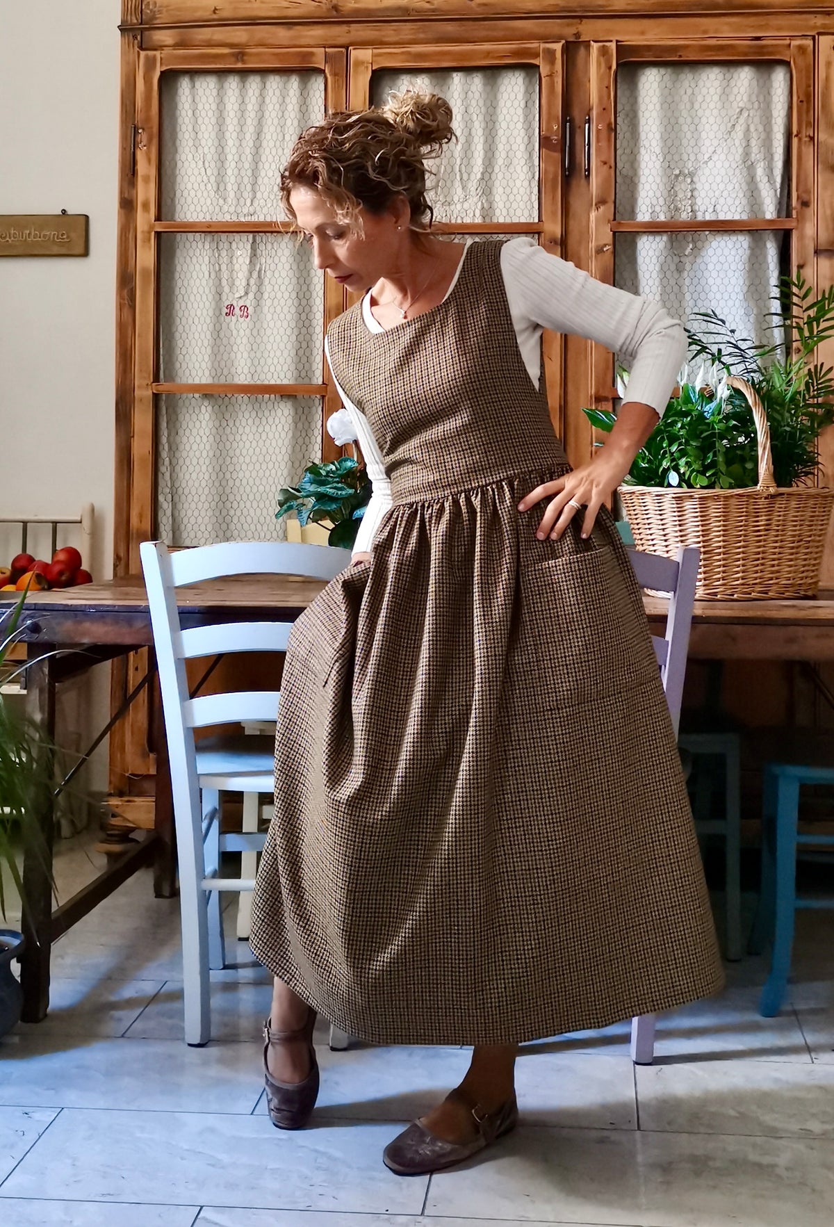 Grembiule in lana tartan in fantasia piccola (Ref. 559)