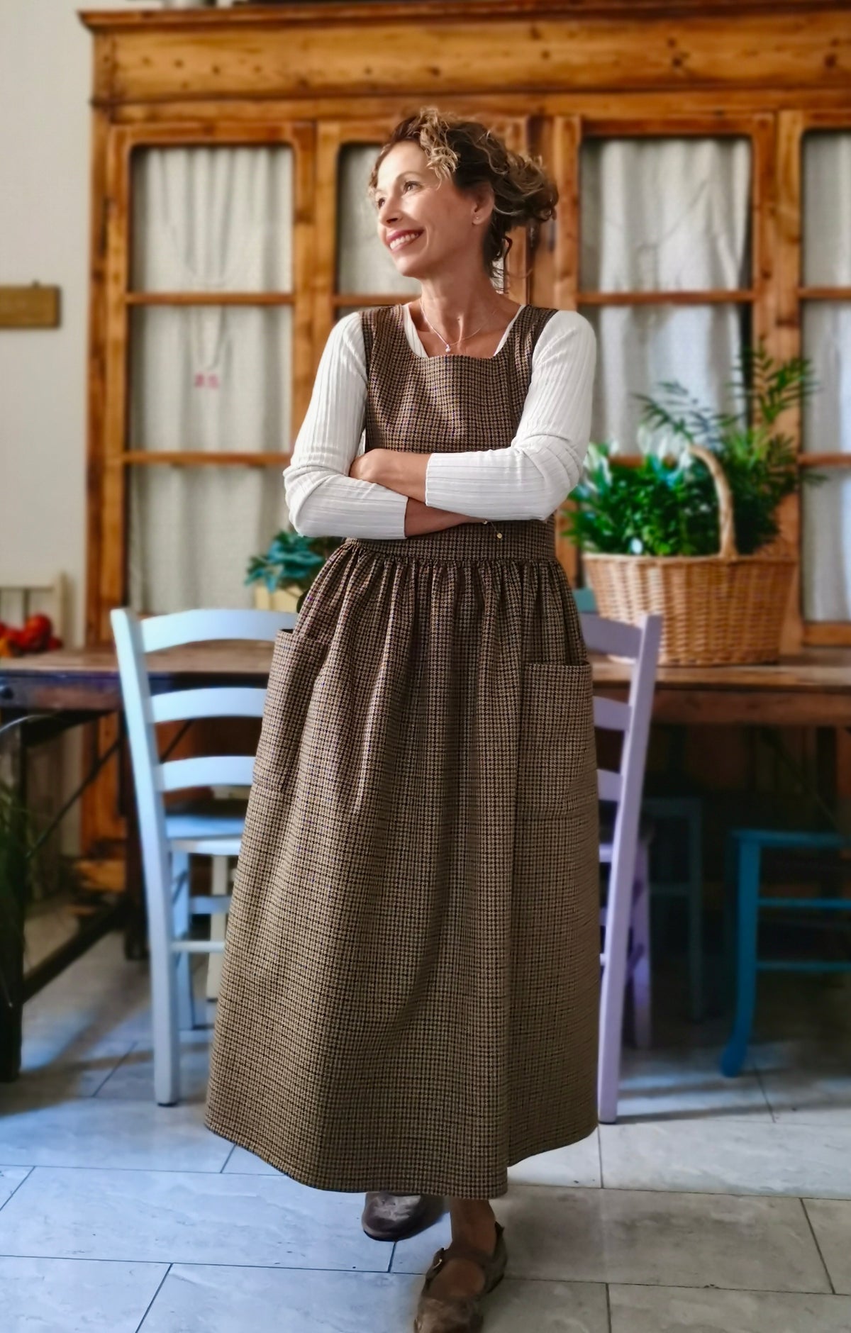 Grembiule in lana tartan in fantasia piccola (Ref. 559)