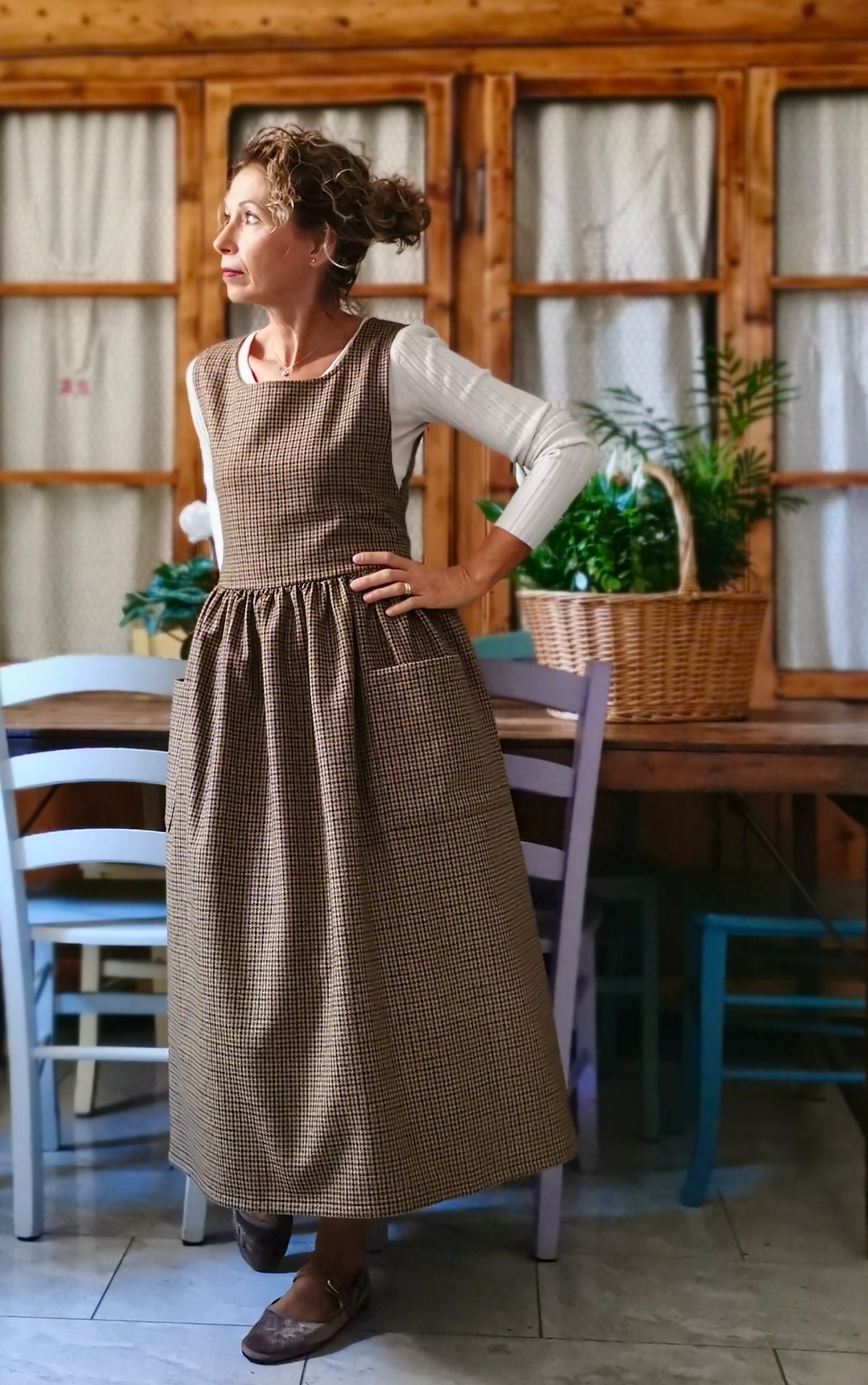 Grembiule in lana tartan in fantasia piccola (Ref. 559)