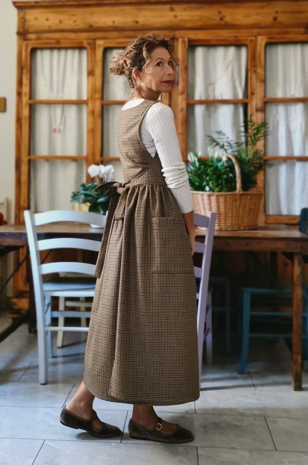 Grembiule in lana tartan in fantasia piccola (Ref. 559)