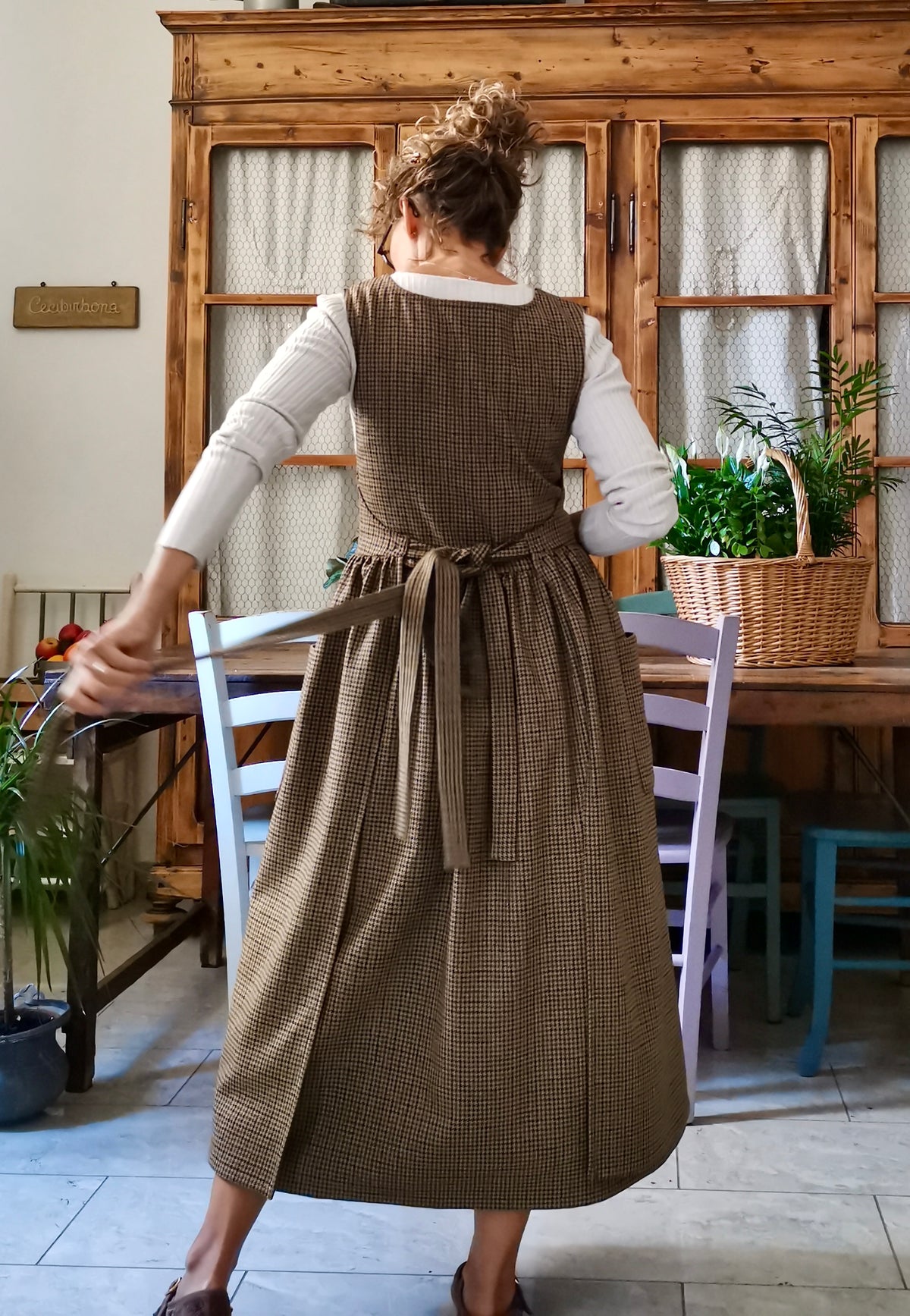 Grembiule in lana tartan in fantasia piccola (Ref. 559)