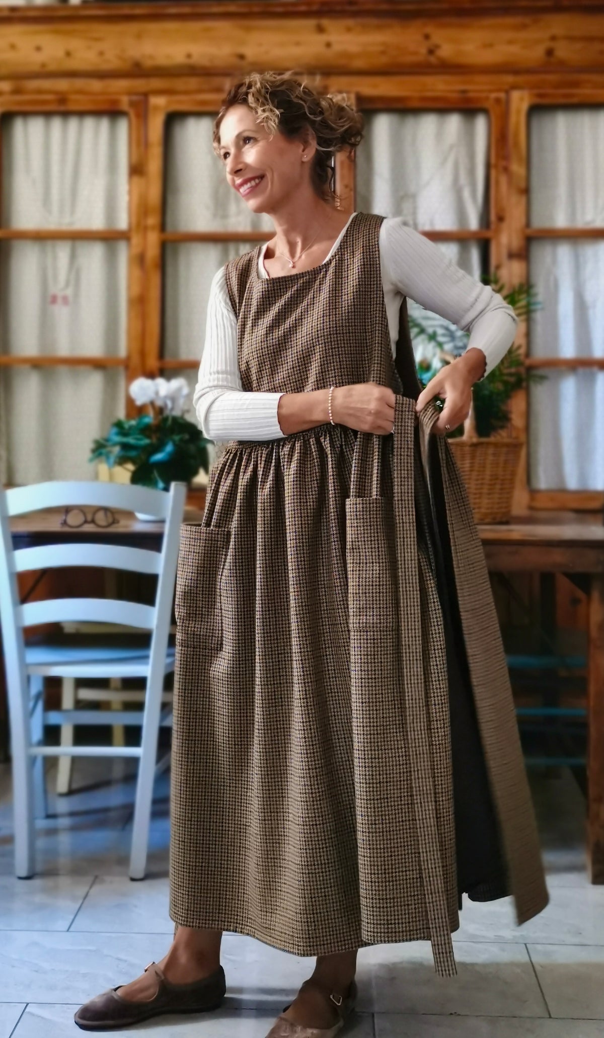 Grembiule in lana tartan in fantasia piccola (Ref. 559)