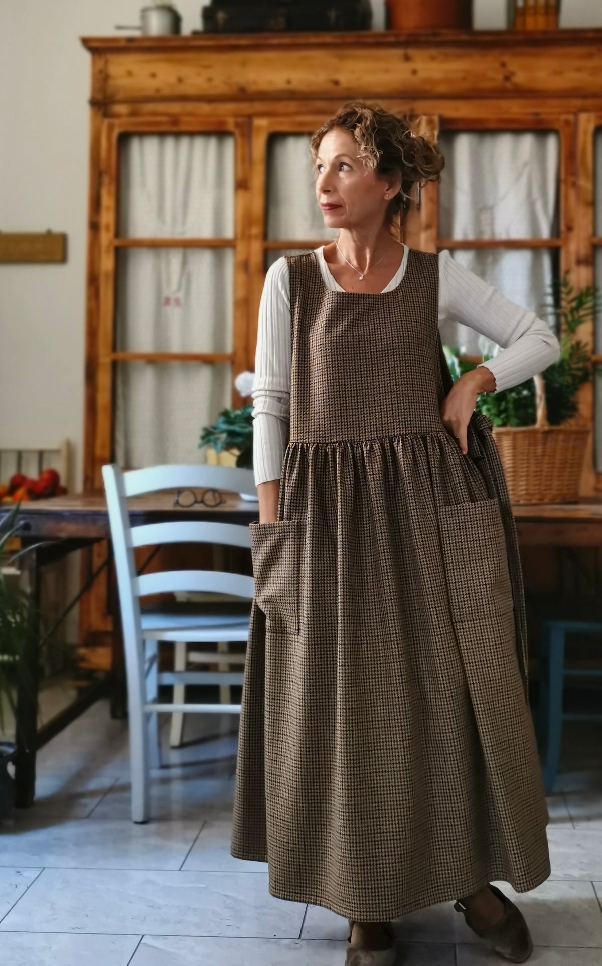 Grembiule in lana tartan in fantasia piccola (Ref. 559)
