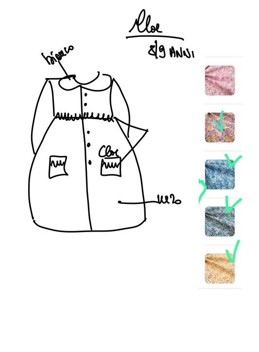 Reserved for Cloe The black apron with round collar baby for primary school