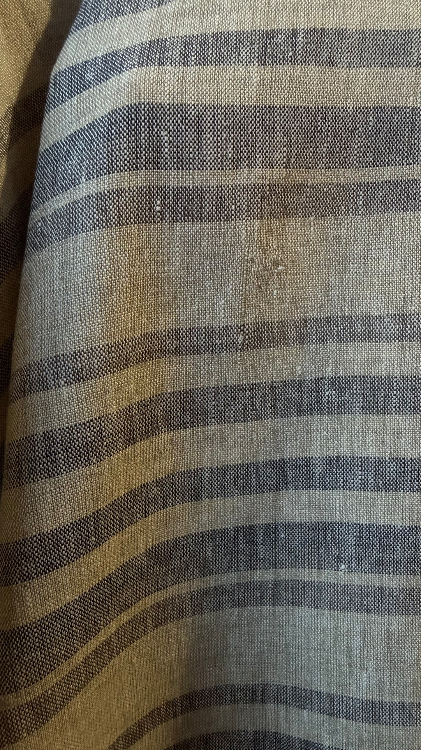 Grembiule in lino grigio rigato  (Ref. 491)