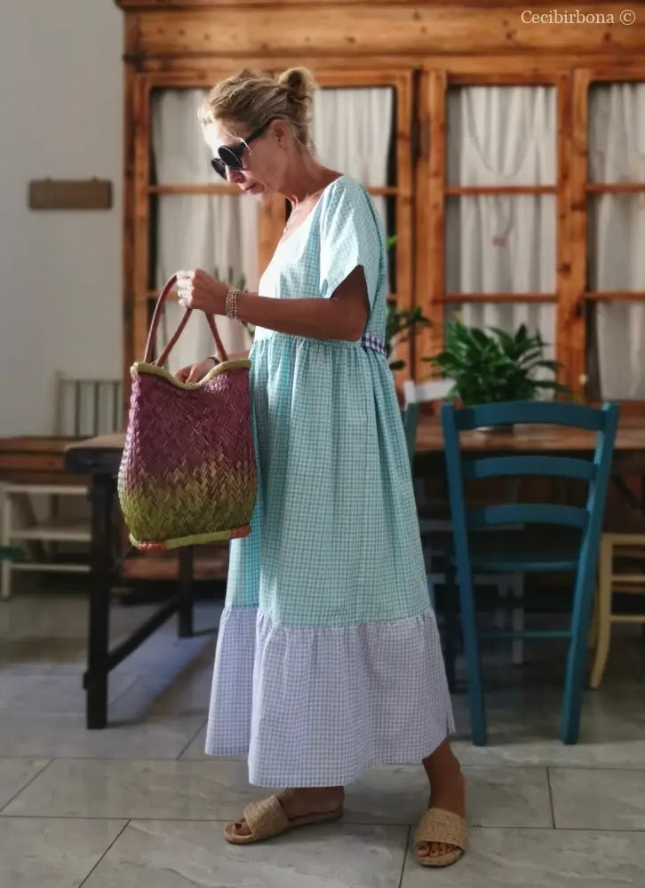 Abito a balze in cotone colorato (Ref. 313) abito donna