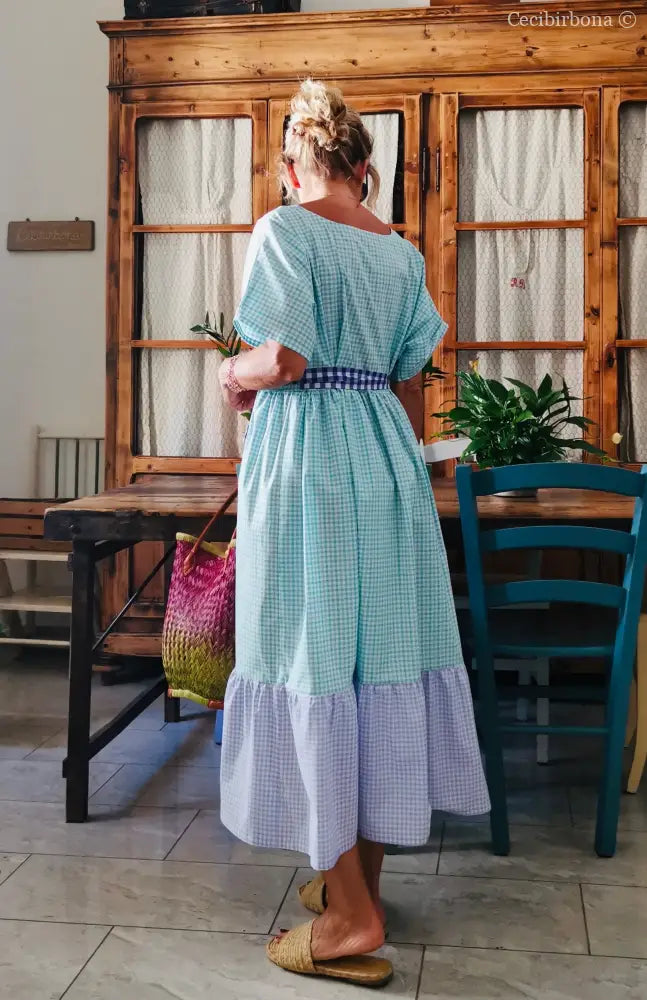 Abito a balze in cotone colorato (Ref. 313) abito donna