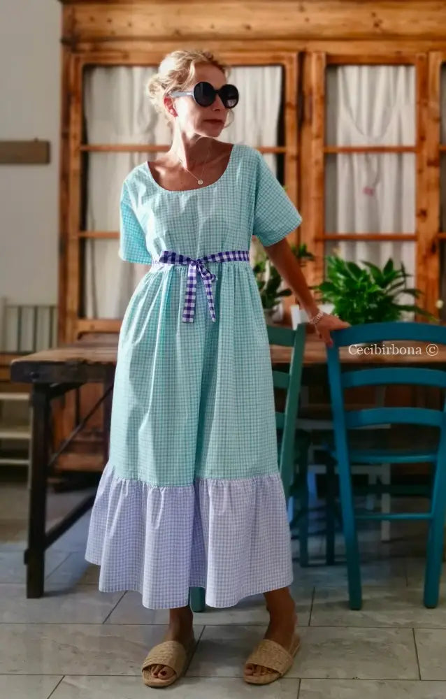 Abito a balze in cotone colorato (Ref. 313) abito donna