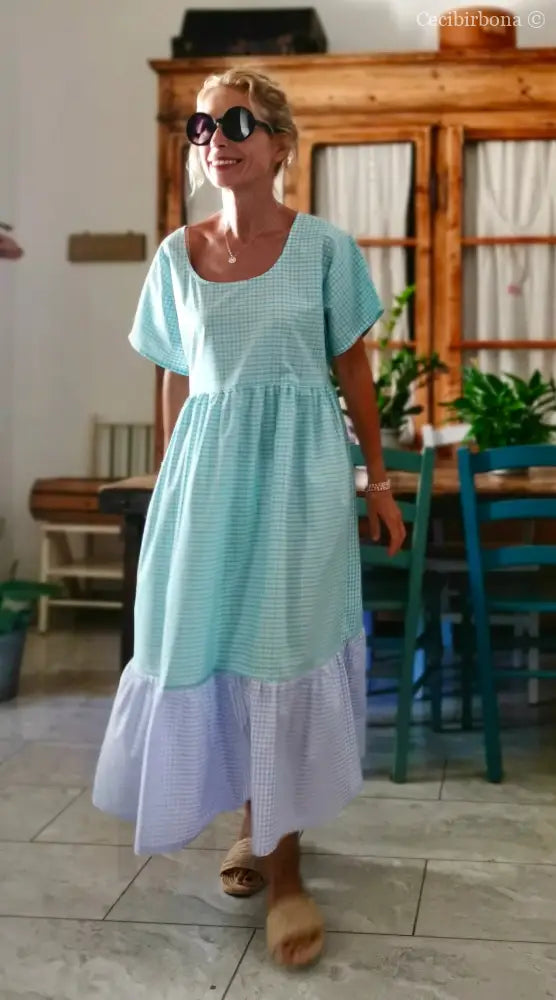 Abito a balze in cotone colorato (Ref. 313) abito donna