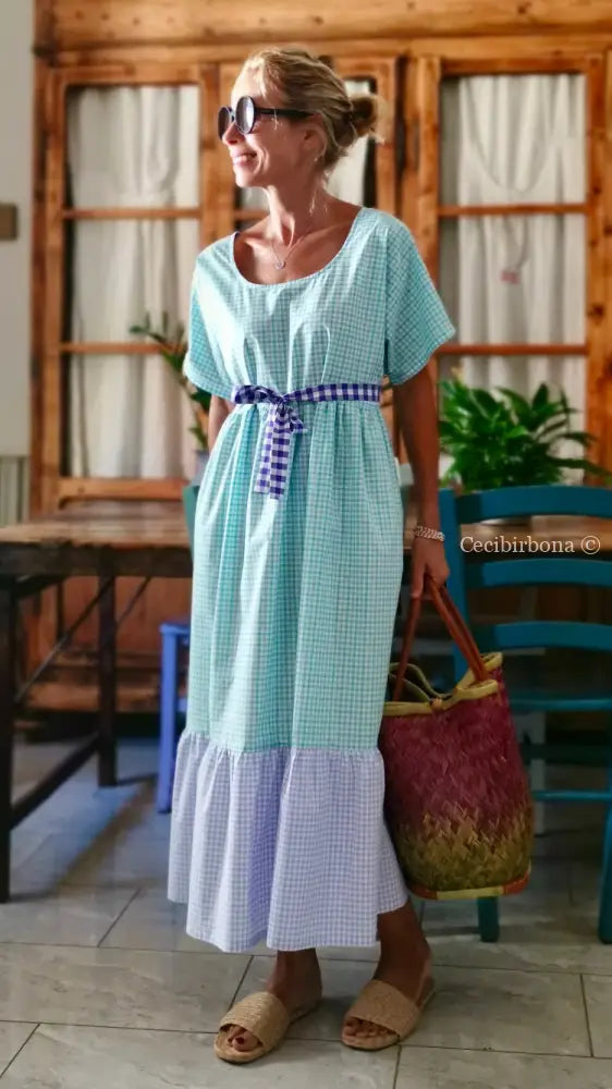 Abito a balze in cotone colorato (Ref. 313) abito donna