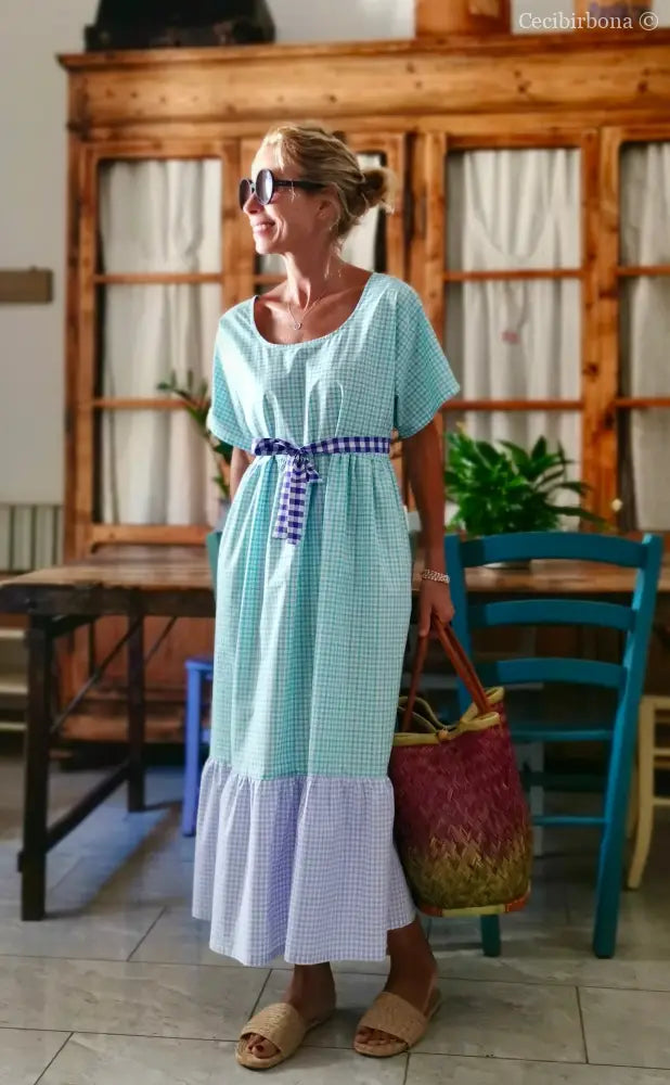 Abito a balze in cotone colorato (Ref. 313) abito donna