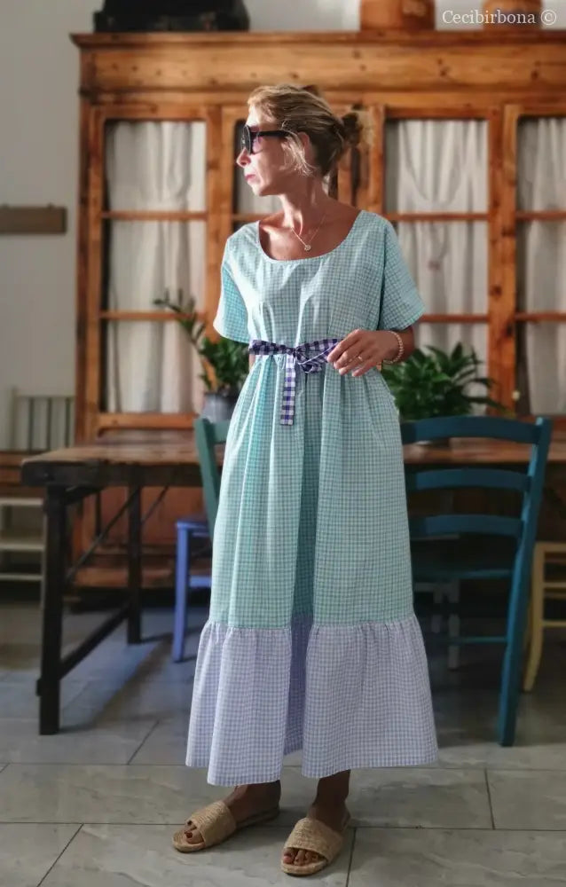 Abito a balze in cotone colorato (Ref. 313) abito donna