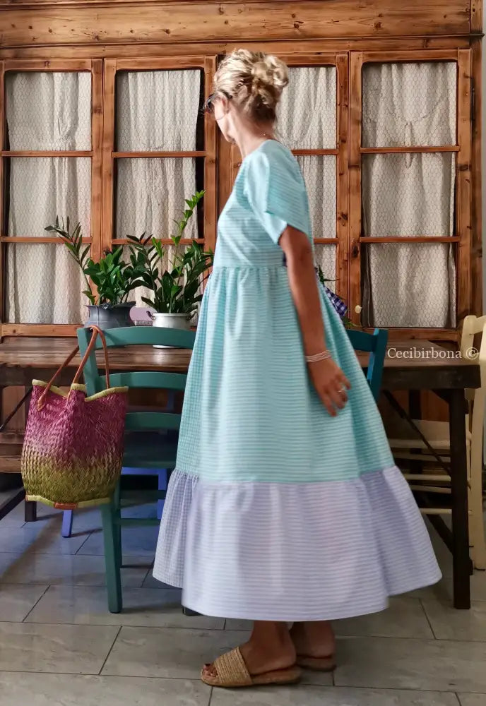 Abito a balze in cotone colorato (Ref. 313) abito donna