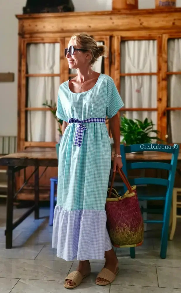 Abito a balze in cotone colorato (Ref. 313) abito donna
