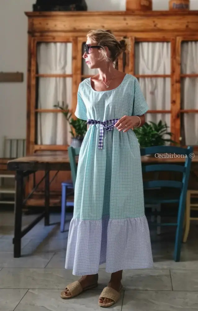 Abito a balze in cotone colorato (Ref. 313) abito donna