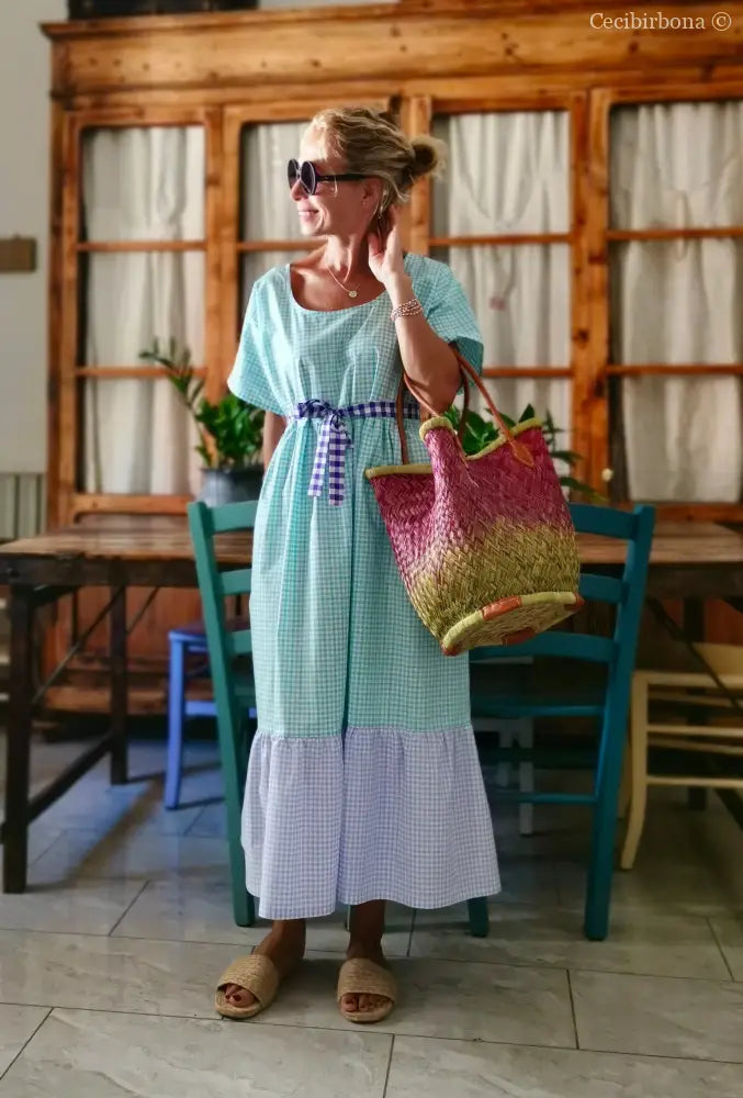 Abito a balze in cotone colorato (Ref. 313) abito donna