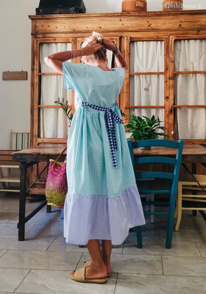 Abito a balze in cotone colorato (Ref. 313) abito donna