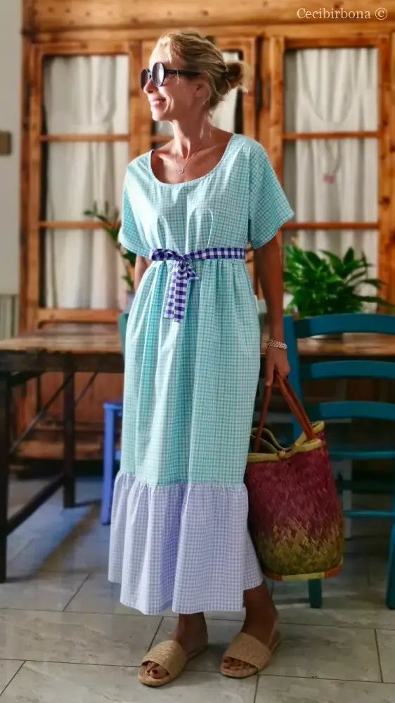 Abito a balze in cotone colorato (Ref. 313) abito donna