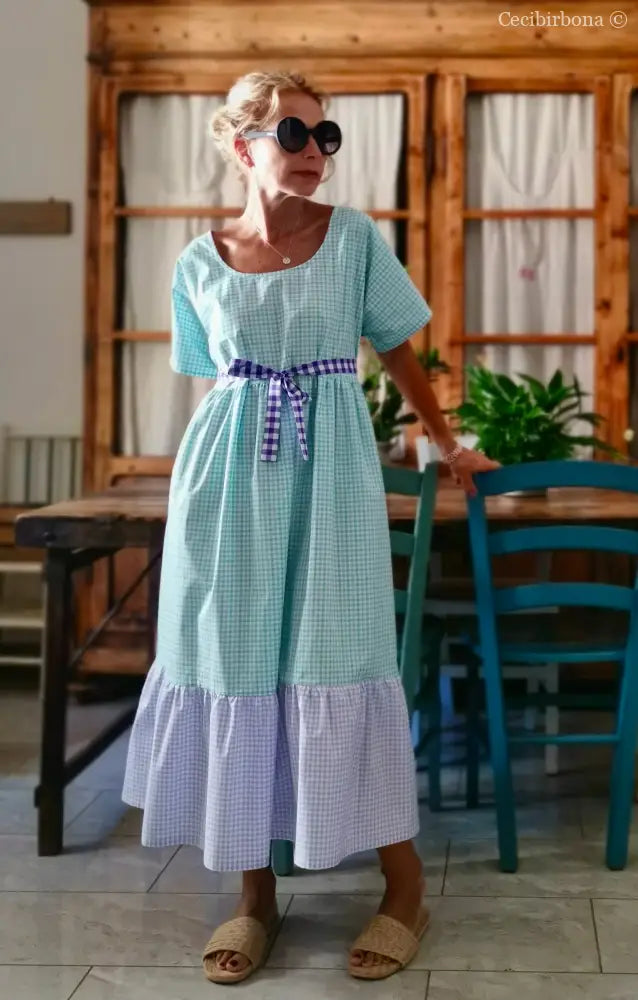 Abito a balze in cotone colorato (Ref. 313) abito donna