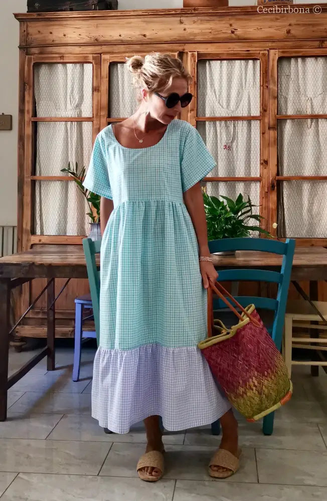 Abito a balze in cotone colorato (Ref. 313) abito donna