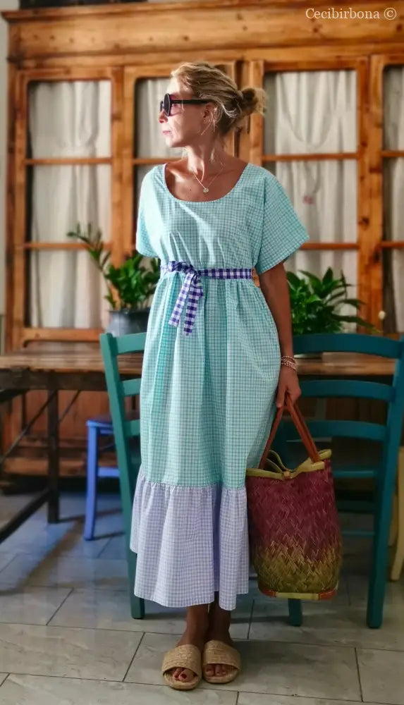 Abito a balze in cotone colorato (Ref. 313) abito donna