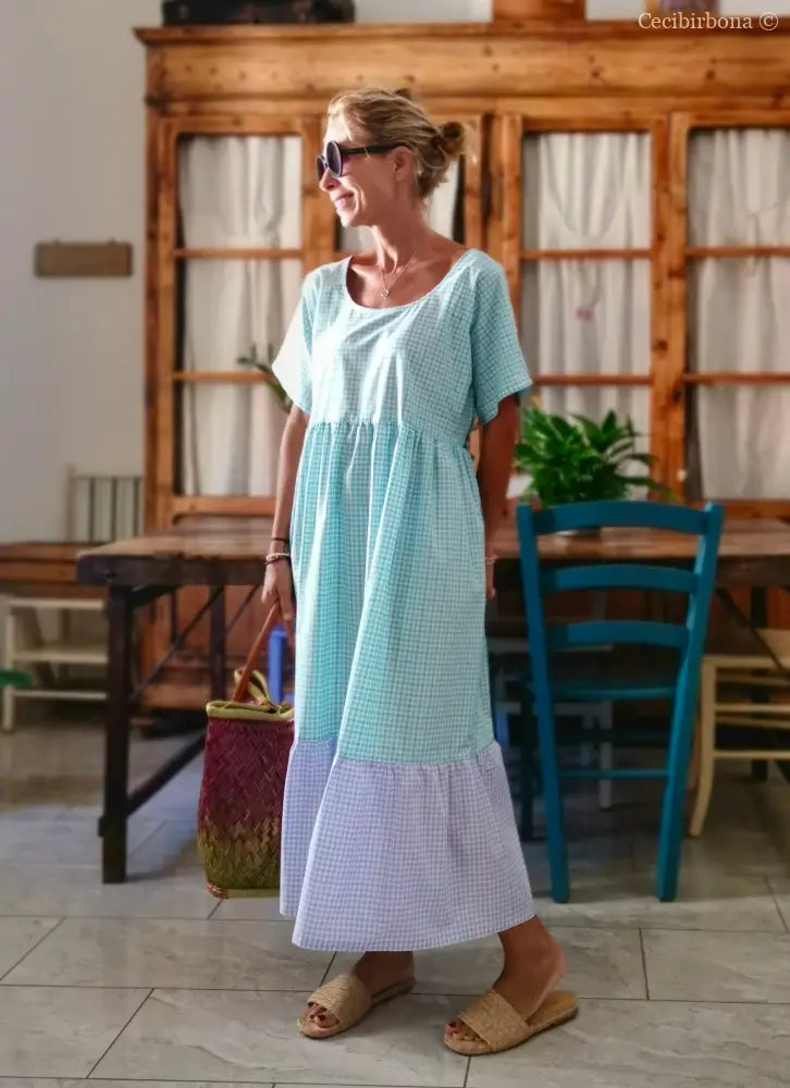 Abito a balze in cotone colorato (Ref. 313) abito donna