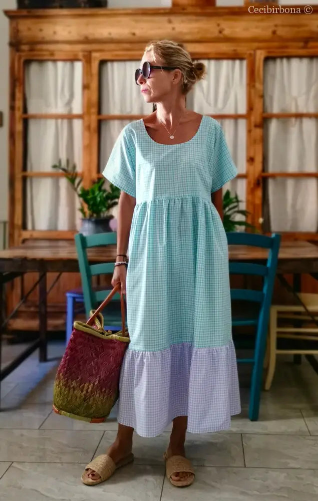 Abito a balze in cotone colorato (Ref. 313) abito donna