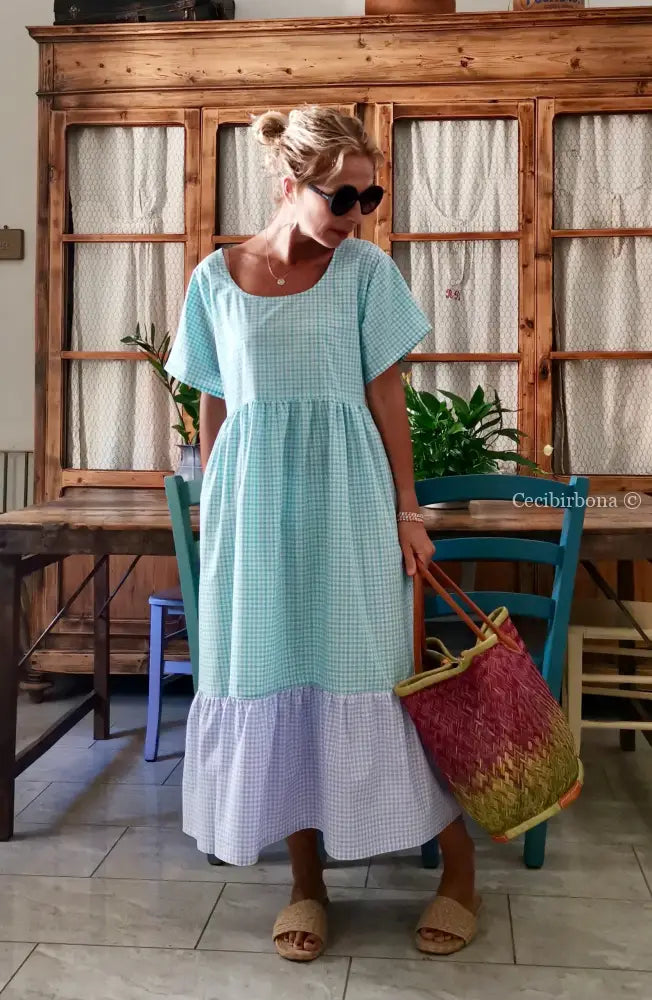 Abito a balze in cotone colorato (Ref. 313) abito donna