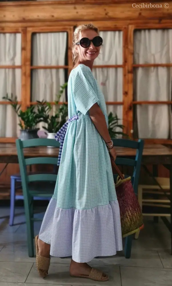 Abito a balze in cotone colorato (Ref. 313) abito donna