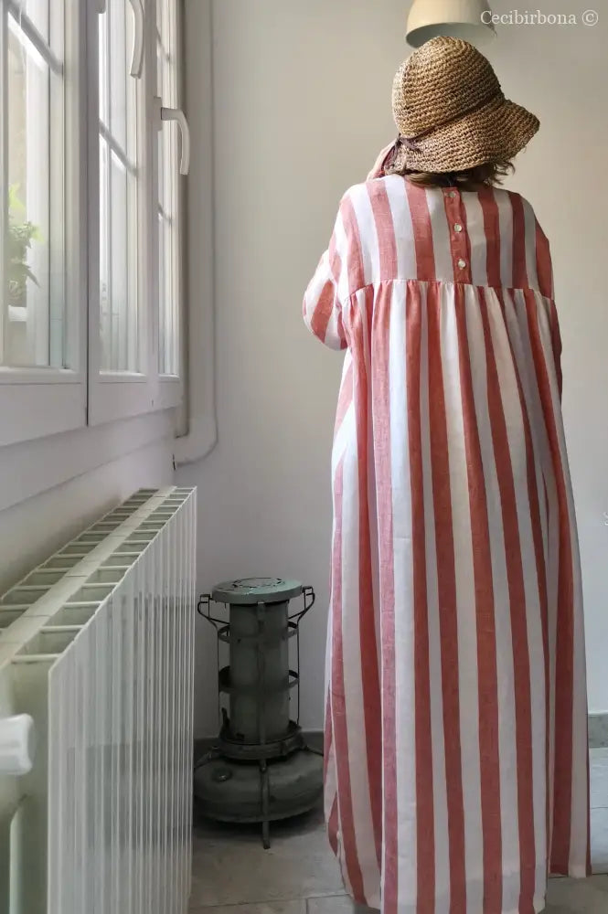 Abito estivo in lino con maniche (Ref. 101) abito donna