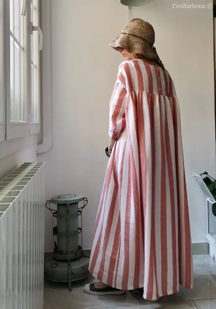 Abito estivo in lino con maniche (Ref. 101) abito donna