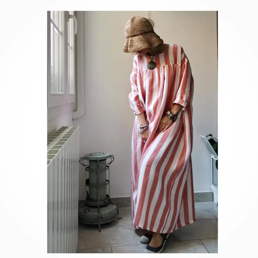 Abito estivo in lino con maniche (Ref. 101) abito donna