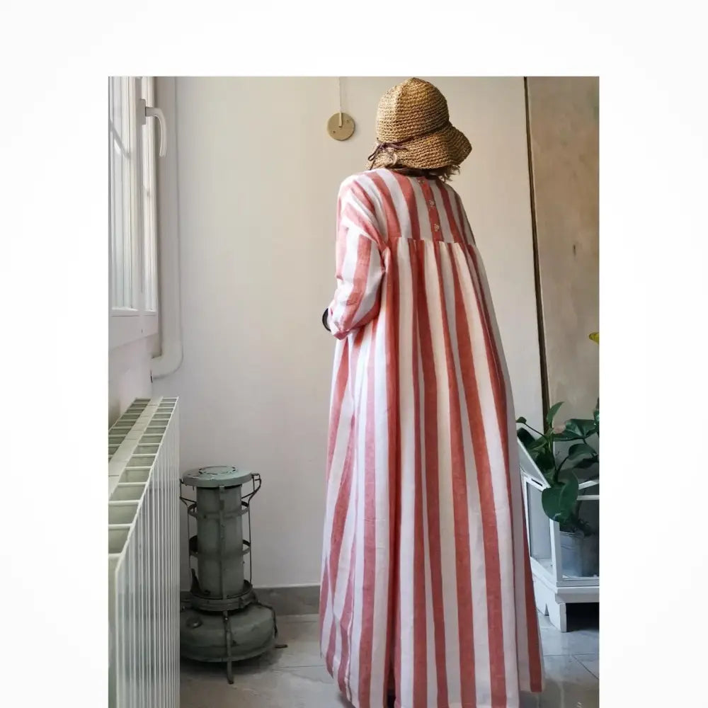 Abito estivo in lino con maniche (Ref. 101) abito donna